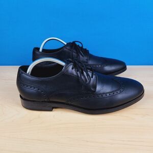 Cole Haan Jay Grand Wing Mens size 8.5‎ Black wingtip Oxford Dress Shoes C23774